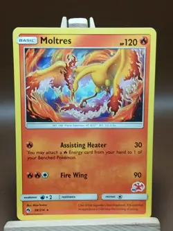 MP Pokemon Card Moltres 38/214 Lost Thunder Battle Academy - Image 1