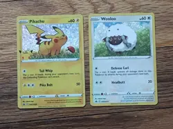 Pokemon Black Star Holo Promo Cards Pikachu & Wooloo SWSH039 & SWSH011 - Image 1