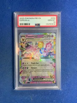 2025 POKEMON PRE EN-PRISMATIC EVOLUTIONS #034 ESPEON EX PSA 10 - Image 1