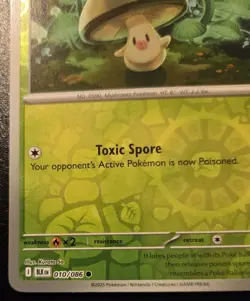 Foongus 010/086 Reverse Holo Common Scarlet & Violet Black Bolt Pokemon TCG - Image 4