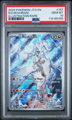 2025 Pokemon N’s Reshiram #167 PSA 10 GEM MINT 🌟 Journey Together Illustration - Image 1
