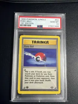 1999 Pokemon Jungle #64/64 Poke Ball 1st Edition - PSA 10 Gem Mint (1999) - Image 1