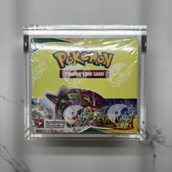 Pokemon TCG SWSH Evolving Skies Booster Box SEALED w/Acrylic Case - Image 1
