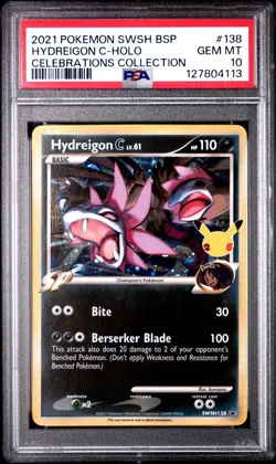 2021 Pokemon SWSH Black Star Promo CELEBRATIONS Hydreigon C PSA 10 GEM MINT!! - Image 1