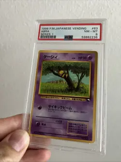 1998 Pokemon Japanese Vending Series 1 Abra #63 PSA 8 - Image 2