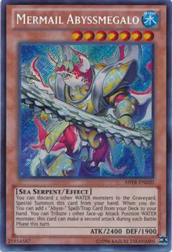 Yugioh! LP Mermail Abyssmegalo - ABYR-EN020 - Secret Rare - Unlimited Edition Li - Image 1