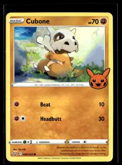 2021 Sword & Shield Series - Trick or Trade 1 Cubone Basic/Common #69 - Image 1