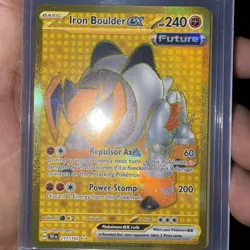 POKEMON TEMPORAL FORCES IRON BOULDER EX 217/162 GOLD HYPER RARE TCG HOLO NM - Image 1