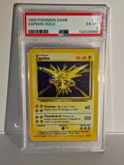 1999 POKEMON BASE SET UNLIMITED #16 ZAPDOS-HOLO PSA 6 - Image 1