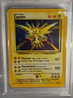 1999 POKEMON BASE SET UNLIMITED #16 ZAPDOS-HOLO PSA 6 - Image 2