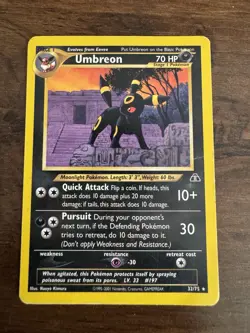 Pokemon TCG Umbreon Neo Discovery 32/75 Regular Non-Holo, LP - Image 1