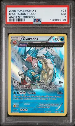 GYARADOS 2015 Pokemon XY Ancient Origins Holo #21 PSA 7 Near Mint - Image 1