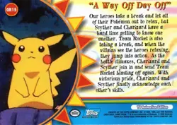 Pokemon A Way Off Day Off Card Foil Charizard Topps TV Animation Series 3 Rare - Image 2