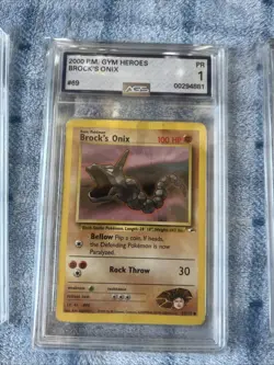 3 Vintage Graded AGS Pokemon Cards Lot/bundle - Machop-Brock’s Onix-dark Kadabra - Image 4