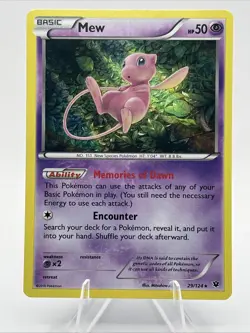 Pokemon Mew TCG Holo Rare Card 29/124 XY Fates Collide 2016 NM Vintage Rare - Image 1