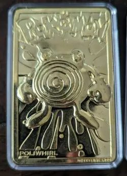 1999 Pokemon 23K Gold Plated Card Poliwhirl Burger King (Only Bar) - Image 3