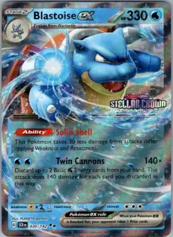 Pokemon Card Blastoise EX 030/142 Stellar Crown Stamped - Near Mint - Image 1