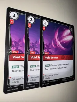 Riftbound TCG Void Seeker OGN 024/298 English NM X3 Playset Card Game CCG - Image 2