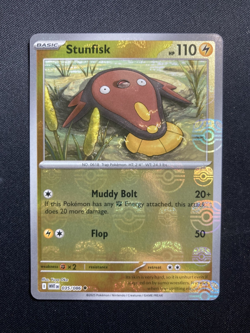 Pokemon Stunfisk Card 035/086 Masterball English White Flare, NM Condition - Image 1