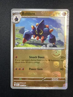 Pokemon Boldore Card 047/086 Masterball English White Flare, NM Condition - Image 1