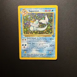 Pokemon TCG Vaporeon Holo Rare Card Jungle Set, #12/64, Vintage NM Condition - Image 1