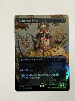 Llanowar Elves ? Borderless Rainbow FOIL ? MTG (0012) Encyclopedia Secret Lair - Image 1