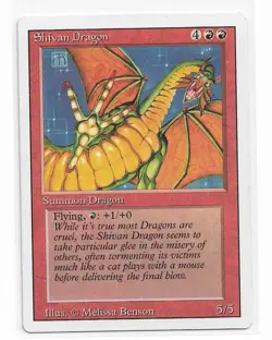 Magic the Gathering ~ MTG ~ 1x Shivan Dragon ~ MP ~ REVISED - Image 1