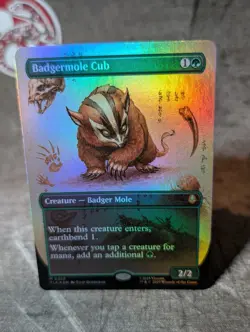 MTG, Avatar - Mythic Badgermole Cub (#0326) In-Hand - Borderless - Foil - Image 1