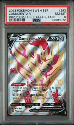 ZAMAZENTA V #293 PSA 8 • 2023 Pokemon SWSH BSP Crown Zenith Black Star Promo EN - Image 1