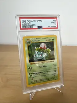 1999 POKEMON BASE SET SHADOWLESS #30 IVYSAUR PSA 2 POP 11 - Image 1