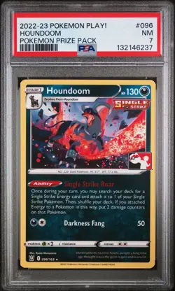 2022-23 Pokemon Play! Houndoom Pokemon Prize Pack PSA 7 - Image 1