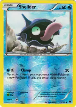 Shellder 23/122 BREAKpoint Reverse Holo Common Near Mint Pokemon DNA GAMES - Image 1