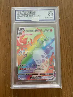 Pokemon Charizard VMax Champions Path 074/073 Rainbow Secret Rare AGS 9.5 - Image 1
