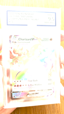 Pokemon Charizard VMax Champions Path 074/073 Rainbow Secret Rare AGS 9.5 - Image 2