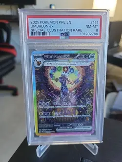 2025 Pokemon Prismatic Evolutions Umbreon EX 161/131 SIR PSA NM-MT 8. - Image 1