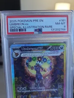 2025 Pokemon Prismatic Evolutions Umbreon EX 161/131 SIR PSA NM-MT 8. - Image 3