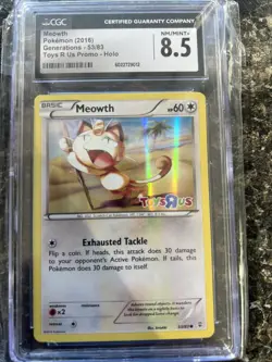 Pokemon TCG CGC 8.5 Meowth 53/83 2016 Toys R Us Promo Holo - Image 1