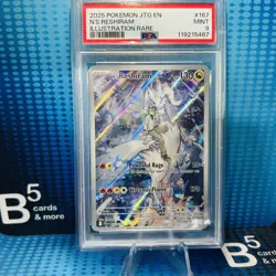 2025 POKEMON JTG EN-JOURNEY TOGETHER ILLUSTRATION RARE #167 N'S RESHIRAM PSA 9 - Image 1