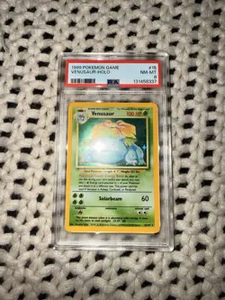 1999 Pokemon Base Set Unlimited #15 Venusaur-Holo PSA 8 - Image 1