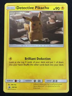 Pokemon TCG Detective Pikachu SM194 Black Star Promo Cosmos Holo NM - Image 1