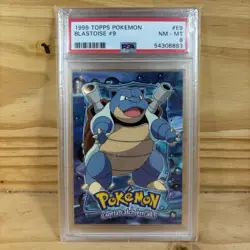 1999 Topps Pokemon Blastoise #9 PSA 8 NM-MT - Image 1