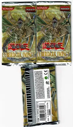 YUGIOH CYBERDARK IMPACT 1ST EDITION BOOSTER PACKS SEALED LOT OF 3 PACKS - Image 1