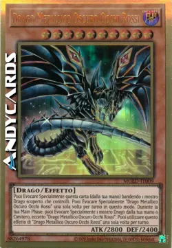 DRAGO METALLICO OSCURO OCCHI ROSSI • Oro Premium Art • MGED IT009 • Unl • Yugioh - Image 1