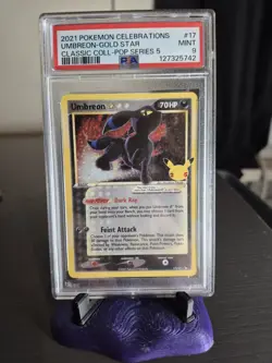Pokemon TCG Celebrations 2021 PSA 9 Mint Umbreon Gold Star Holo Card 17/17 - Image 1