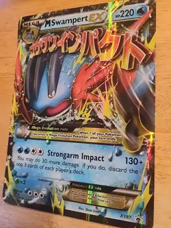 JUMBO POKEMON CARD Mega M Swampert EX XY87 Jumbo PROMO Holo LP/EX FREE US SHIP - Image 2