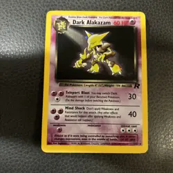 NEAR MINT 1st Edition Dark Alakazam Non-Holo Pokemon Card Team Rocket set #18/82 - Image 1