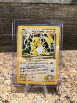 Pokemon TCG 2000 Gym Challenge: Lt. Surge’s Raichu 11/132 Rare Holo Card - Image 1