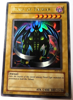 Yu-Gi-Oh 1996 TCG Beast of Talwar Pharaoh's Servant PSV-103 Unlimited Ultra Rare - Image 1