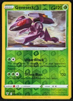 Genesect 2020 Vivid Voltage Reverse Holo Rare Pokemon Card 016/185 (NM) - Image 1