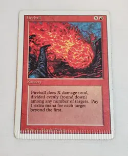 MTG Revised Fireball Magic The Gathering Card Error RARE Sealed In Pack Edge - Image 1